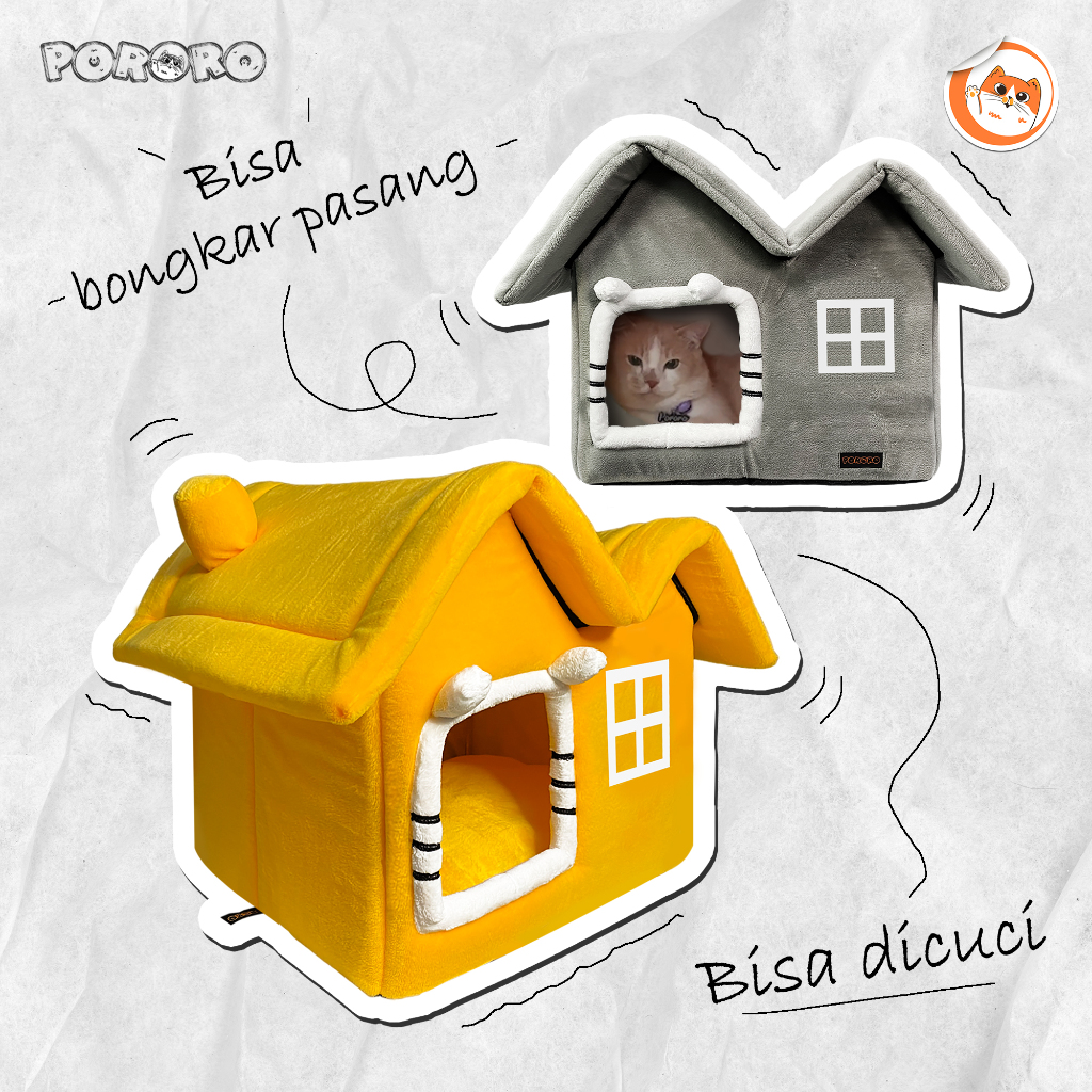 PORORO Rumah Kucing Anjing - Kandang Kucing - Tempat tidur Kucing