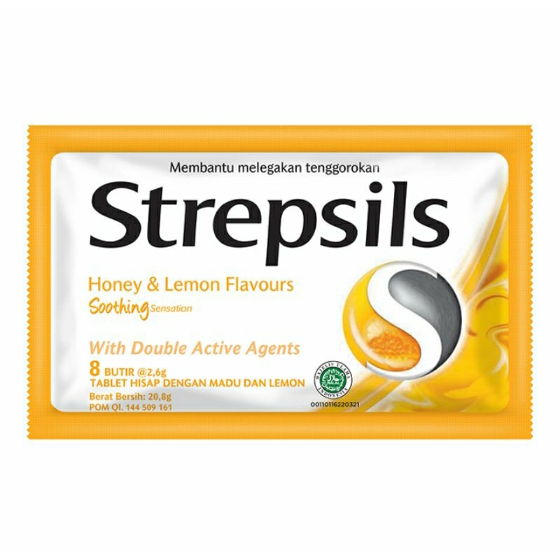 

Strepsils Soothing Lemon dan madu permen pelega tenggorokan 8 pcs