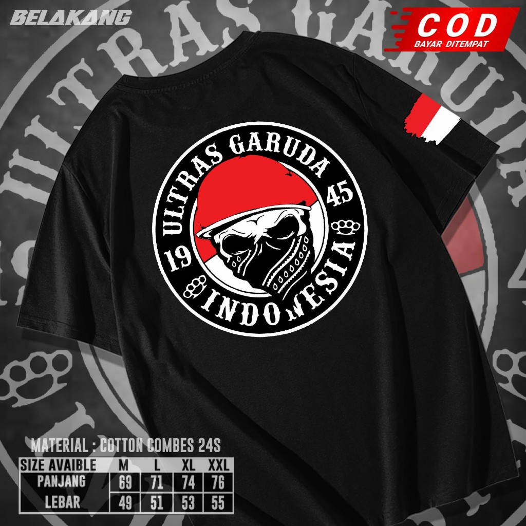 Kaos Distro INDONESIA ULTRAS 45 ultras GARUDA INDONESIA KAOS SUPORTER INDONESIA