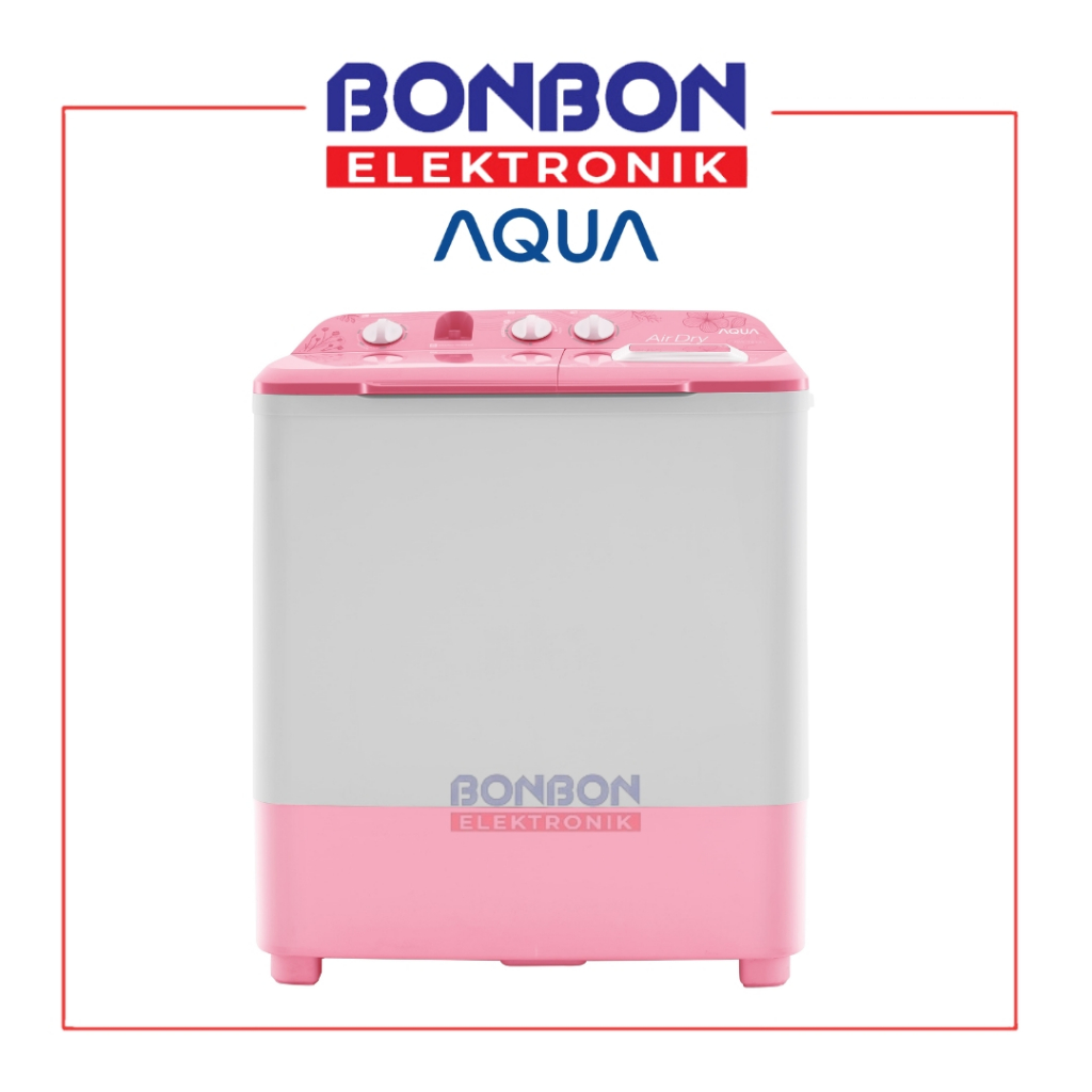 AQUA Mesin Cuci 2 Tabung 7 Kg QW 761XT (PK) / QW 761XT / Twin Tub QW-761XT Pink 7 Kg