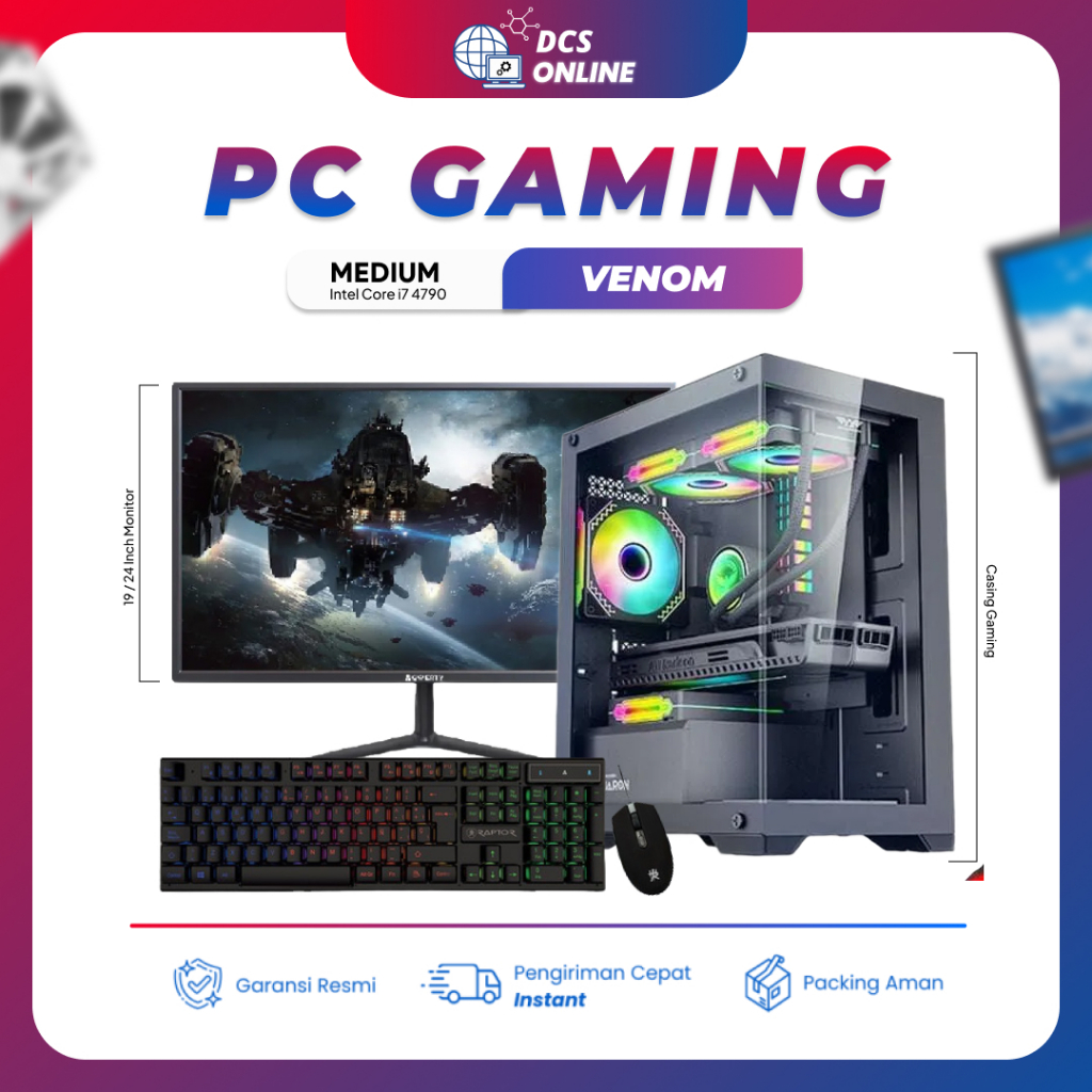 PC RAKITAN I7 4790 GTX 1050 TI FULLSET MONITOR LIVE STREAMING/GAMING/RENDERING/EDITING CPU TIK | VEN