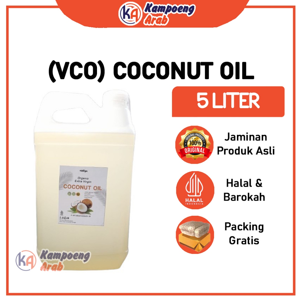 

VCO 5 LITER Extra Virgin Kemasan Jerigen Asli Murni Minyak Kelapa Perkebunan Indonesia Masakan Murni 100%