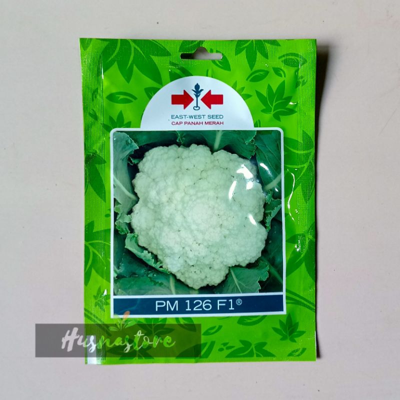 benih brokoli putih bunga kol pm 126 F1 kemasan pabrik cap panah merah isi 250 butir