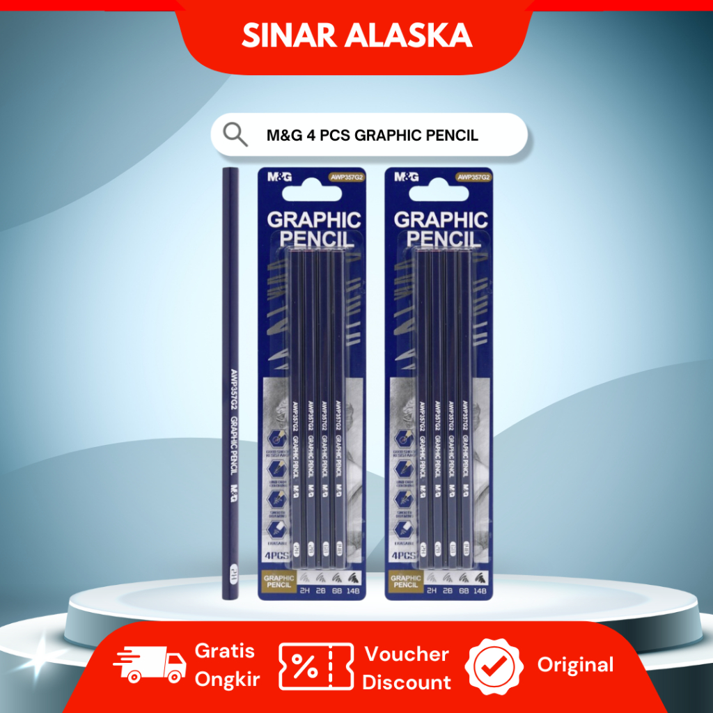 

( 4 Pcs) M&G Graphic Pencil Set / M&G Pensil Grafik 2H 2B 6B 14B AWP357G2
