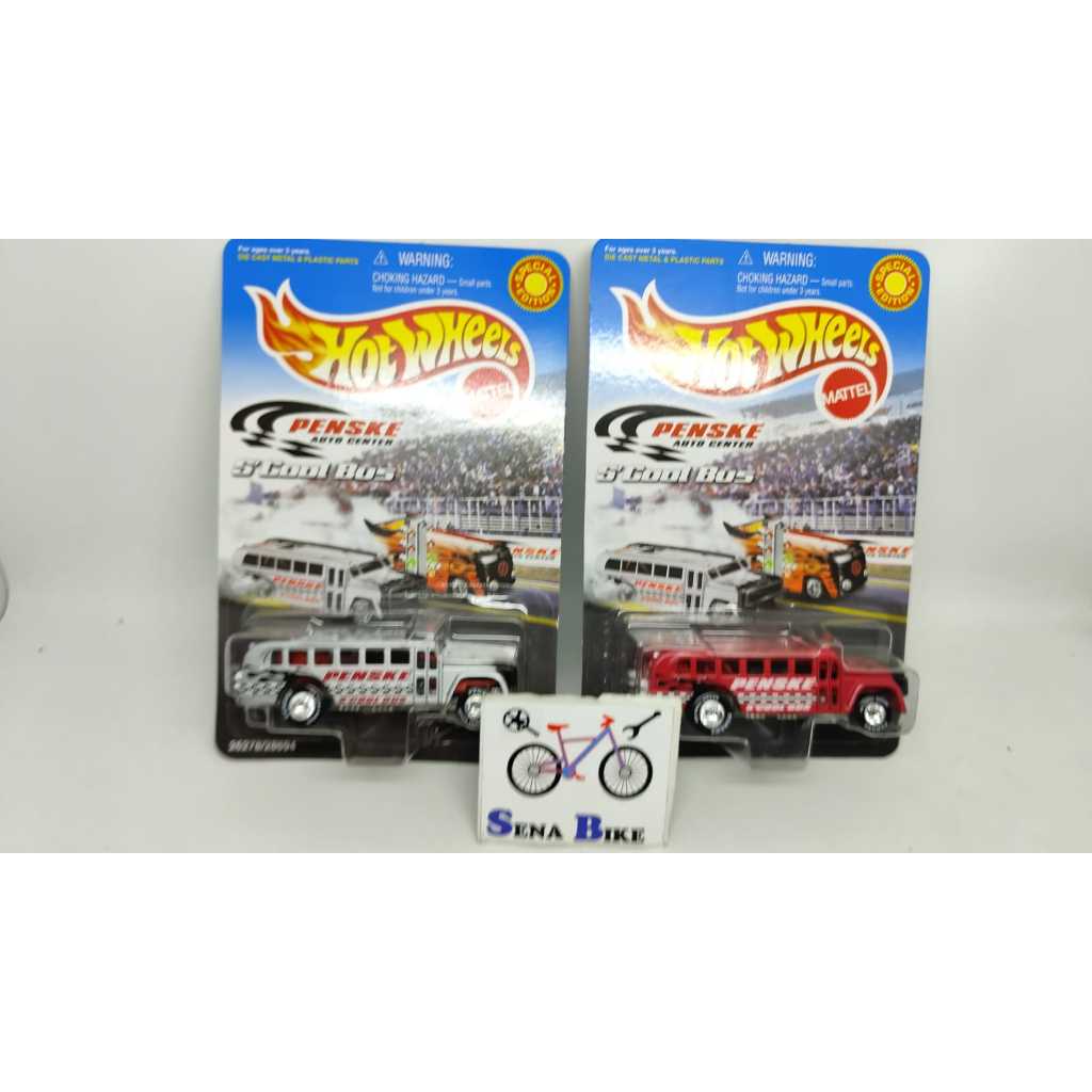 Hot Wheels - Bus Sekolah Penske - Base Besi Ban Karet - Bodi Bisa Diangkat