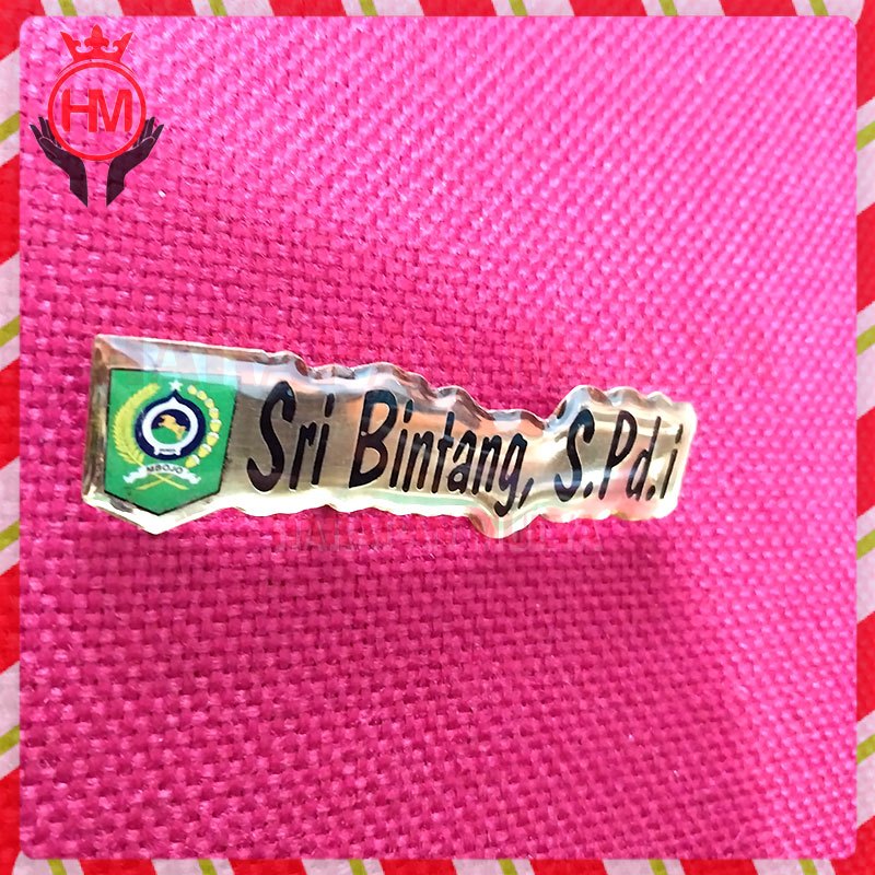 

Name Tag Logo Daerah Model Bentuk Lapis Fiber Papan Nama Custom - Harapan Mulya