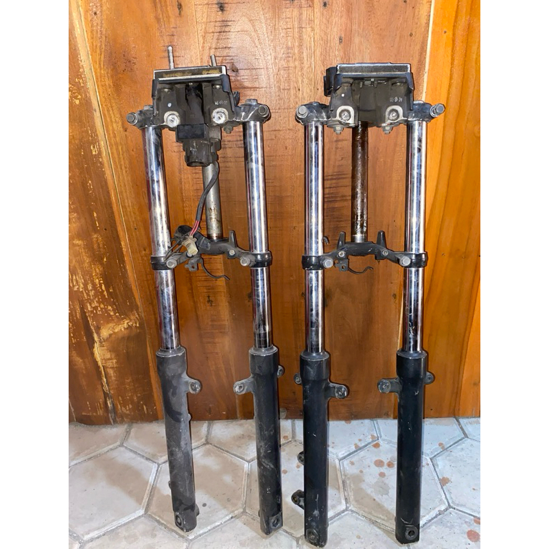 Shock depan megapro mono AS mulus set raiser original copotan