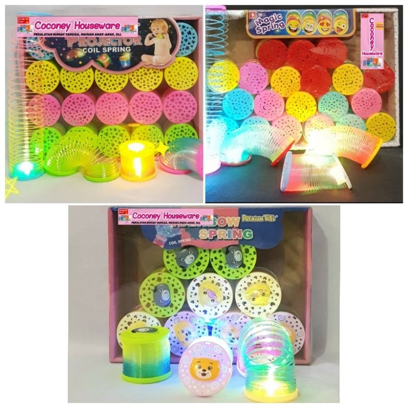 Rainbow Spring / Magic Spring / Gelang Warna / Gelang Lampu / Gelang Unik / Mainan Anak-anak