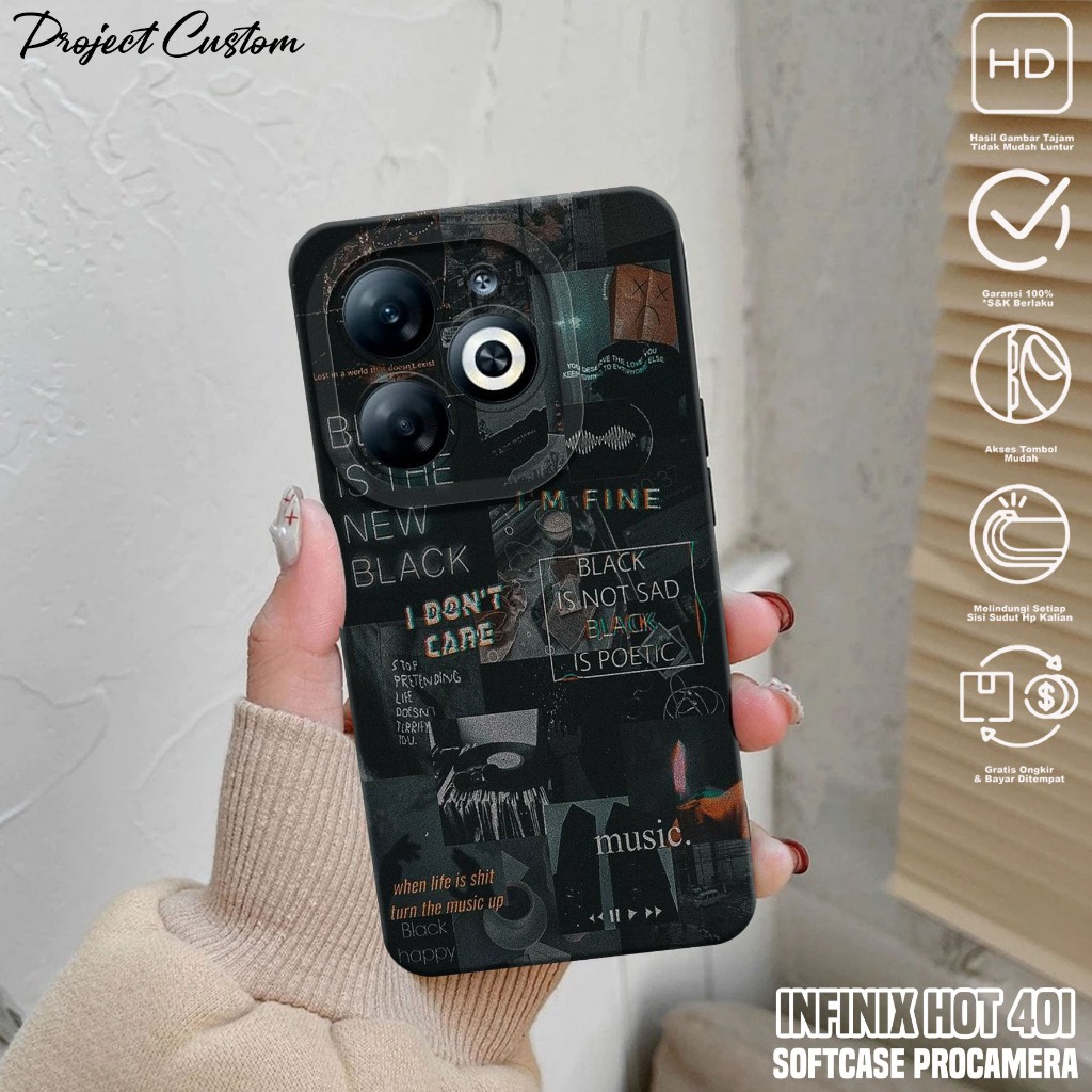 Case INFINIX HOT 40i - Casing Hp INFINIX HOT 40i ( AESTH ) Silikon Hp INFINIX HOT 40i - Softcase Hp 