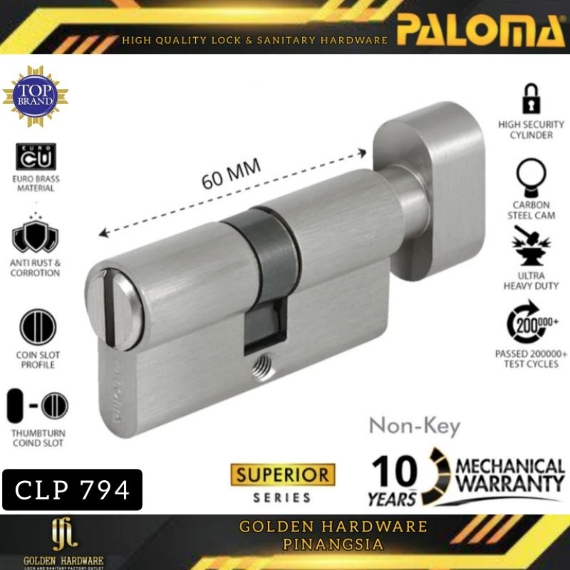 Kunci Pintu Paloma Cylinder Kunci Anak Kunci Silinder Kunci Cylinder Knob CLP 794 SN