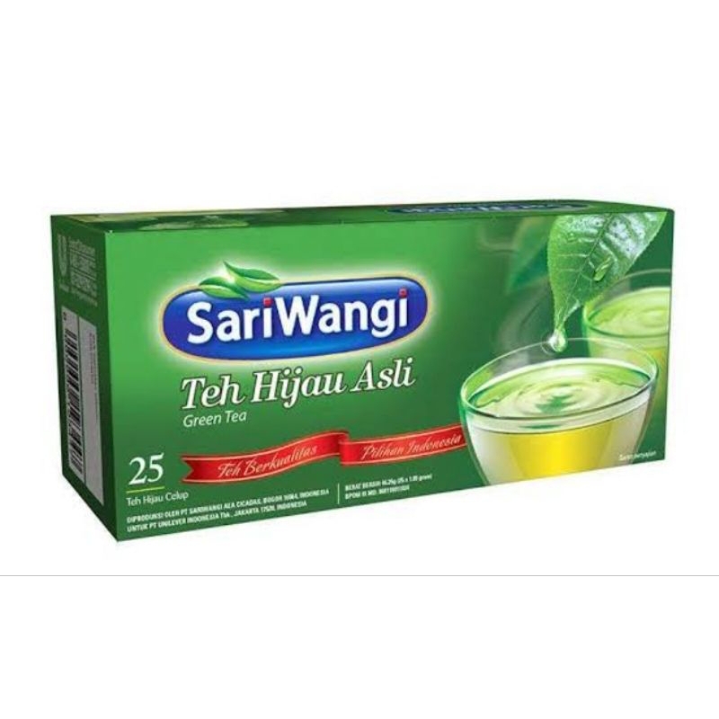 

Teh hijau sari wangi isi 25pcs / box