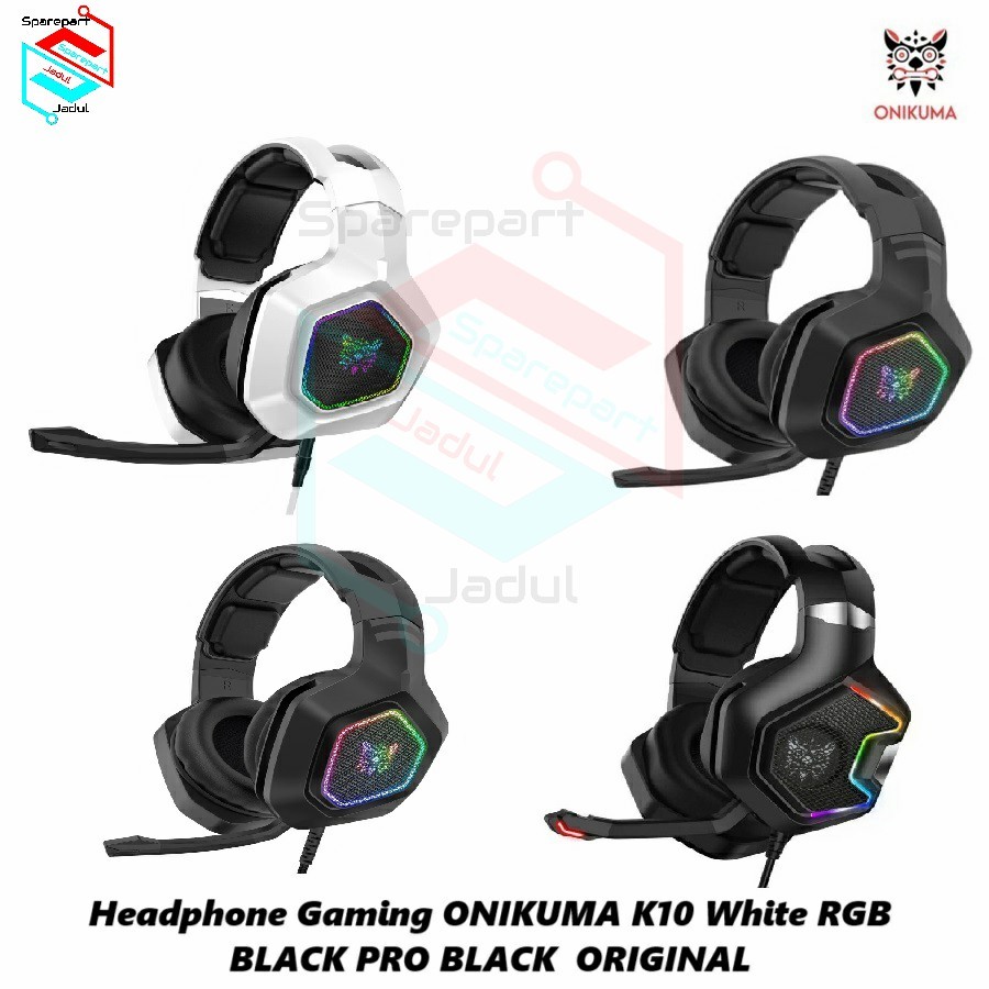 Headphone Gaming ONIKUMA K10 White RGB BLACK PRO BLACK  ORIGINAL
