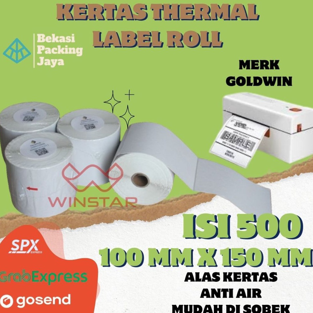 

KODE E38E Label Thermal 1x15 mm isi 5 Merk Goldwin