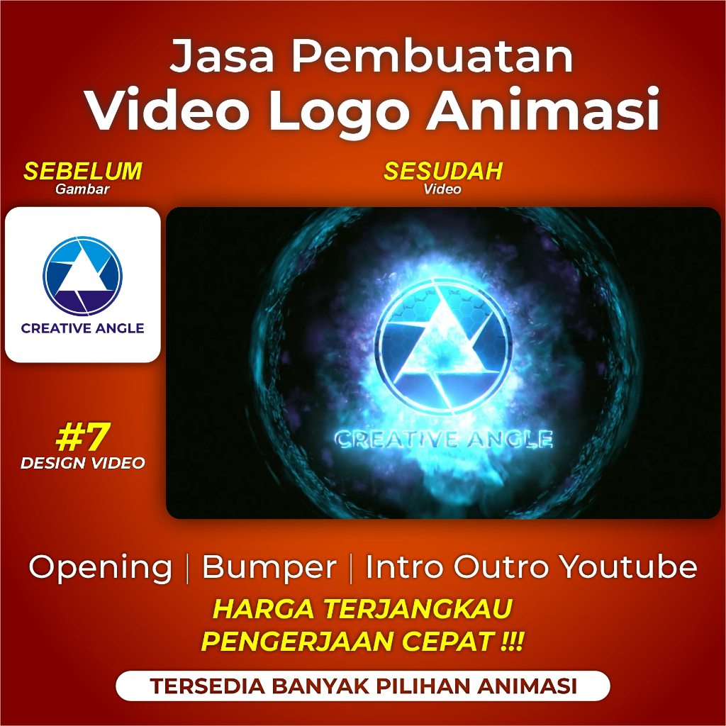 Jasa Edit Video Animasi Logo Opening Intro Outro Logo untuk Youtube Instagram Tiktok