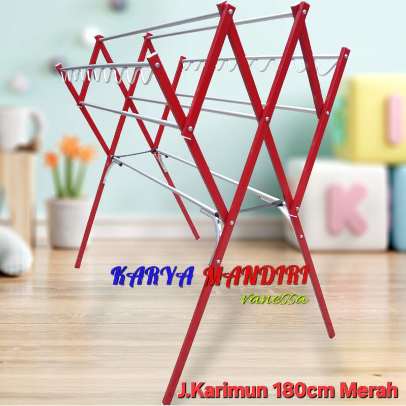 Jemuran Lipat / Jemuran Baju Aluminium / jemuran pakaian / Karimun Merah