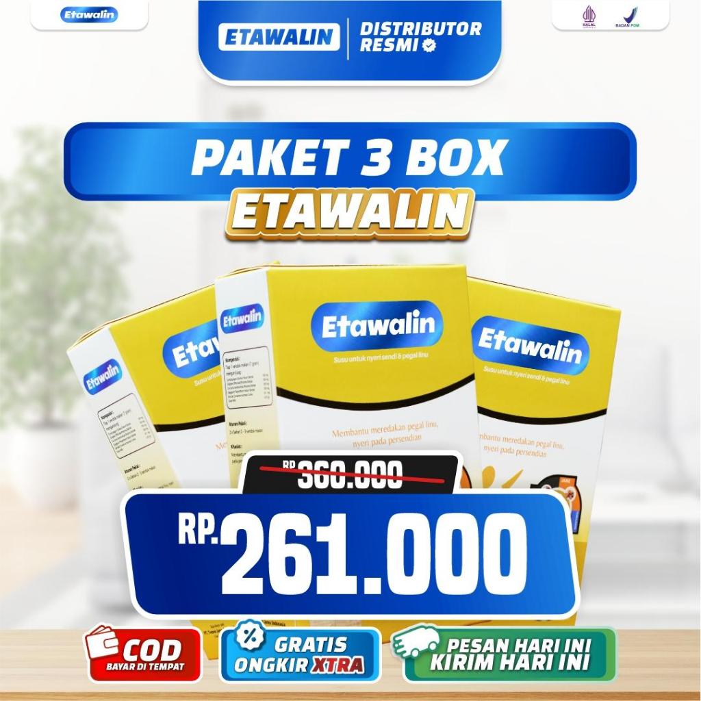 

Etawalin 3 Box Susu Kambing Etawalin Asli Original Atasi Nyeri Sendi Lutut Pinggang Asam Urat dan Rematik