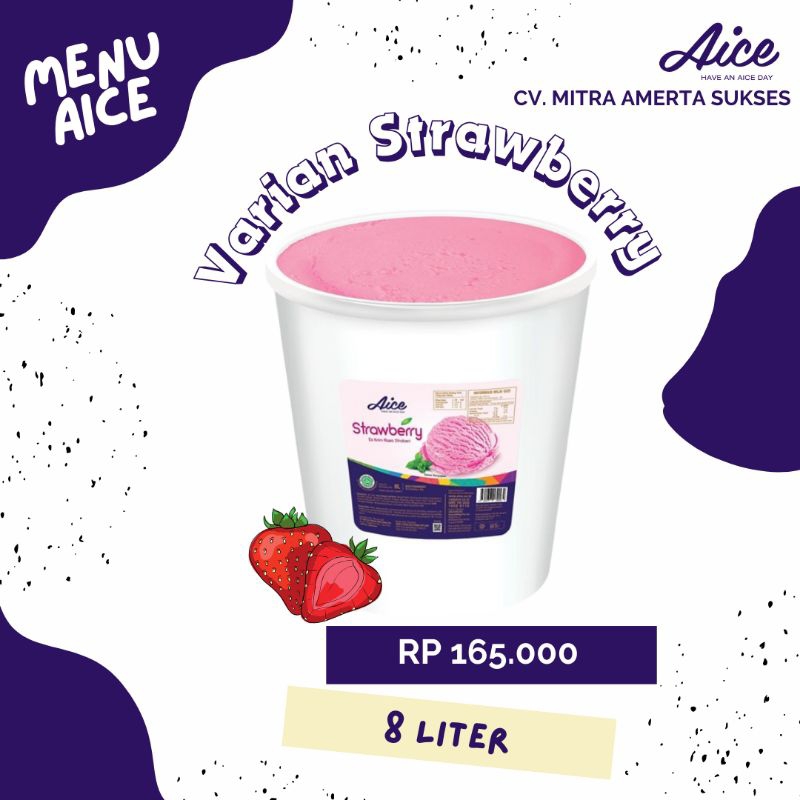 

ICE CREAM AICE STRAWBERRY 8 LITER