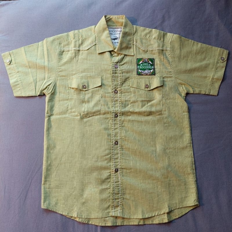 CROCODILE Kemeja Anak Laki-Laki Hijau 10-11 Tahun