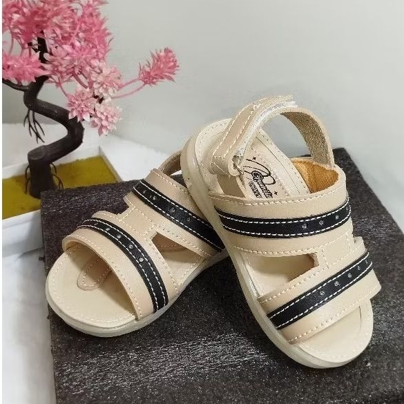 Sandal vierra anak laki-laki perempuan motif garis variasi dan bunyi suara cit"cit" untuk usia 1,2,3