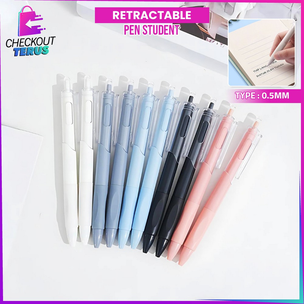 

CT A100 Pulpen ST Cepat Kering 0.5MM Retractable Pen Student Pulpen Mekanik Cetekan Pena Netral