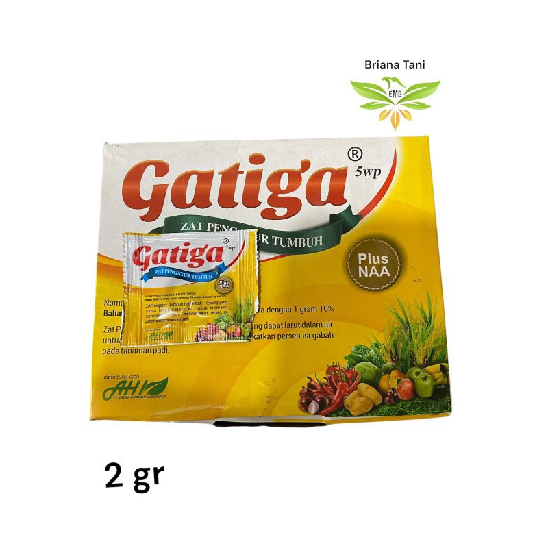 ￼Gatiga 5 WP 2 GR Hormon GA3 Giberelin Acid ZPT Asam Giberelat Kemasan Sachet Pembesar Buah Anggur P