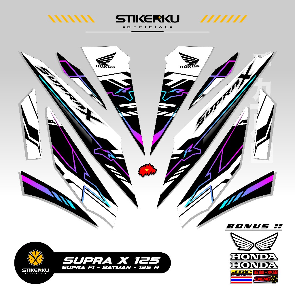 STRIPING SUPRA X 125 MOTIF X23 STIKER SUPRA BATMAN 125 2008 2013 STICKER WAVE 125 STIKERKU DECAL