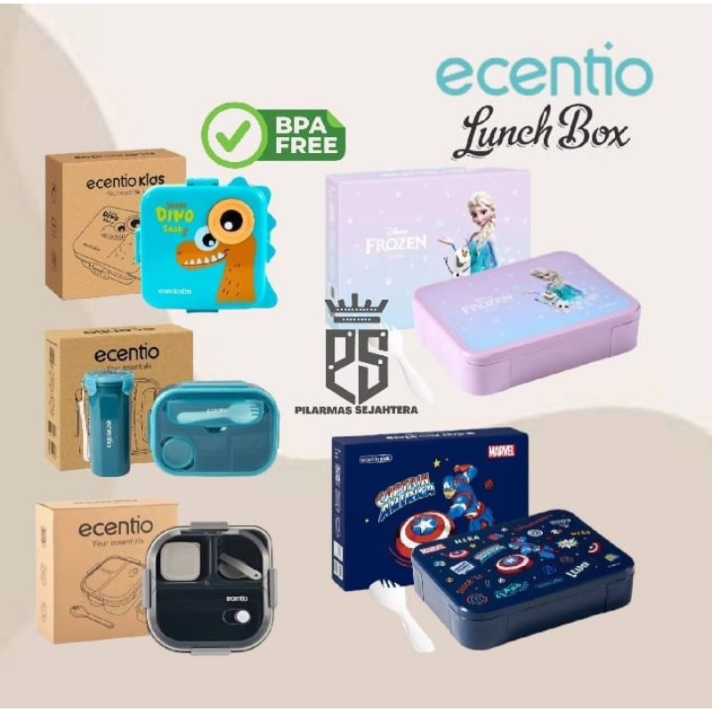 Kotak bekal anak Lunch box ecentio kotak makan anti tumpah tahan panas