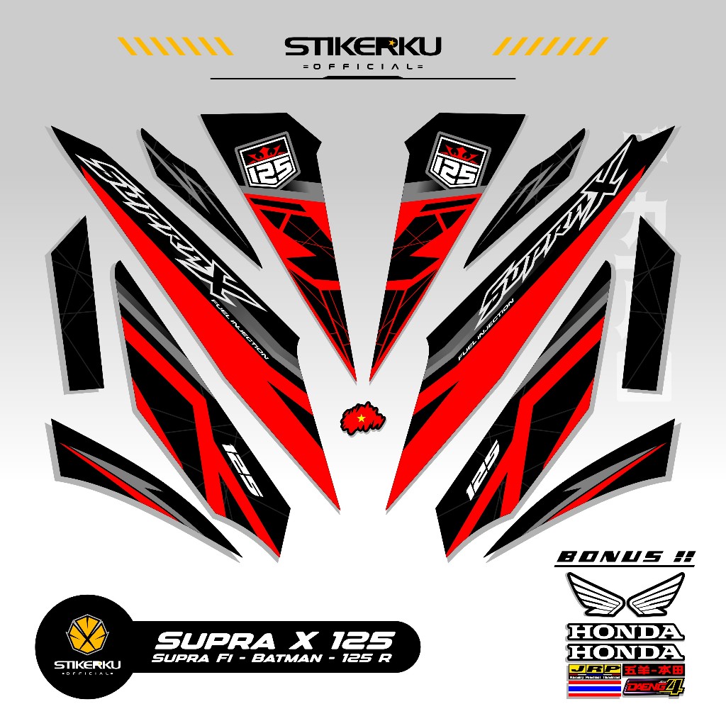 STRIPING SUPRA X 125 MOTIF X34 STIKER SUPRA BATMAN 125 2008 2013 STICKER WAVE 125 STIKERKU DECAL