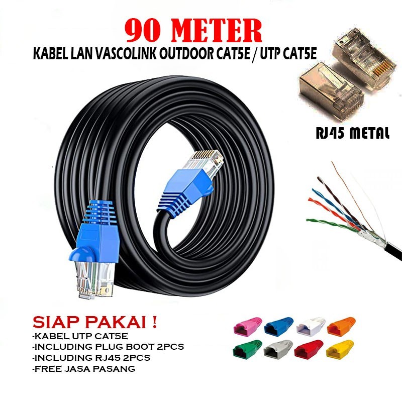 UTP 90 METER KABEL LAN OUTDOOR UTP VASCOLINK CAT5E UTP 90 METER