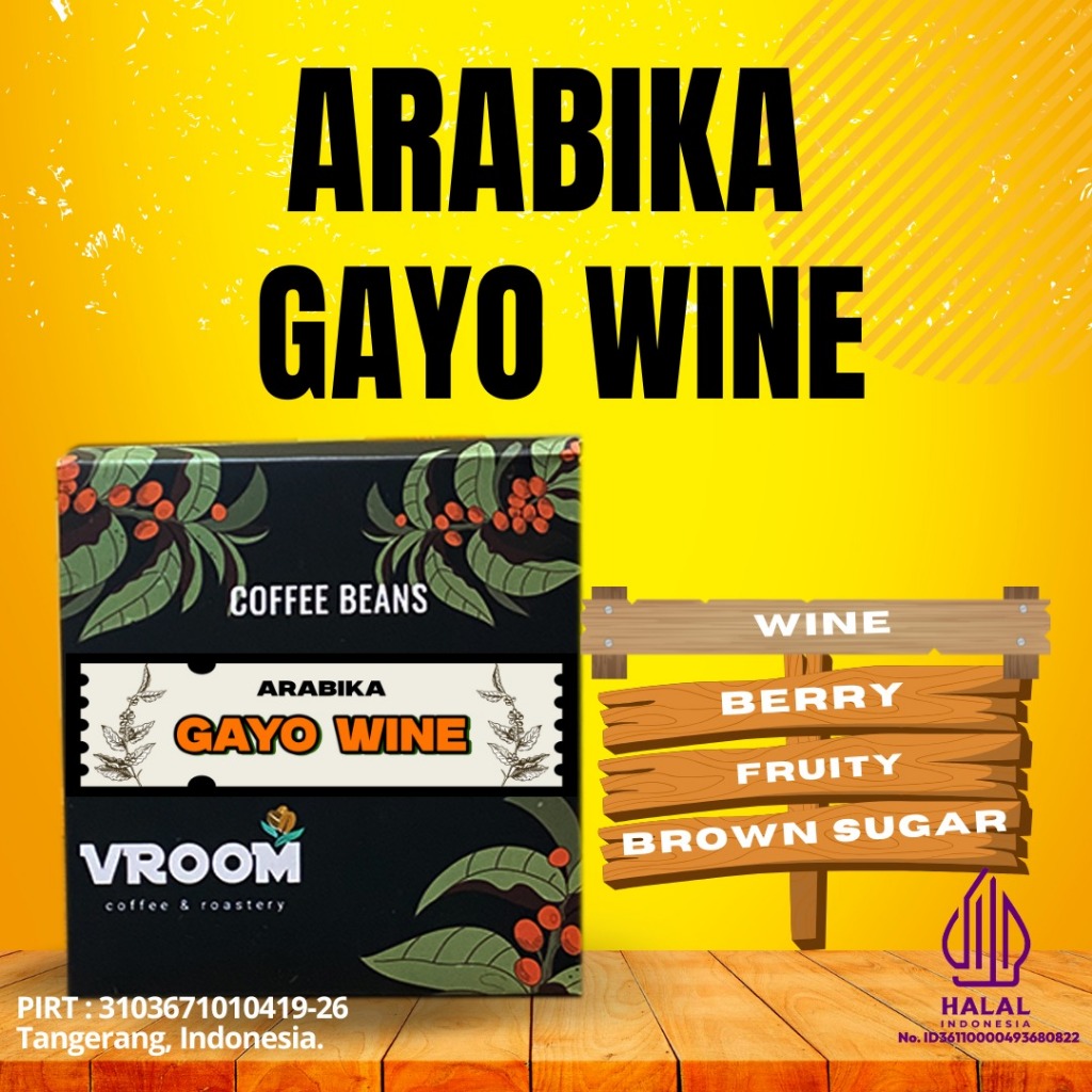 

Coffee Arabica Gayo Wine Aceh Roasted Bean Biji Matang Bubuk200gram
