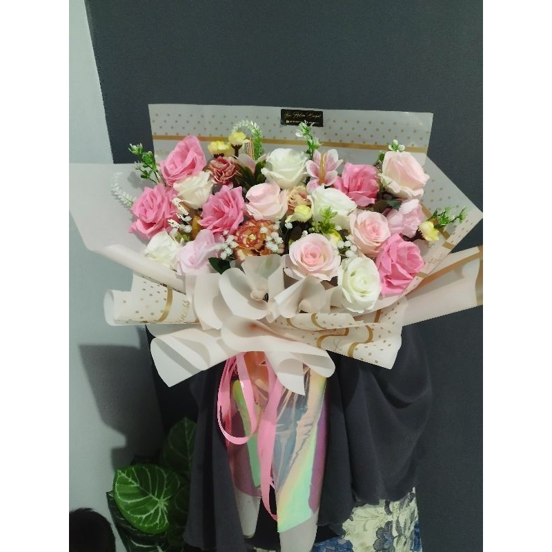 (PROMO) Buket besar jumbo-bunga warna warni-bucket premium cocok untuk lamaran dan wisuda