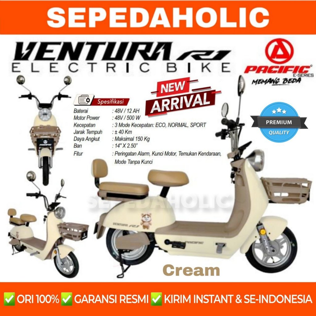 Sepeda Listrik PACIFIC VENTURA R1 500 Watt Electric E Bike