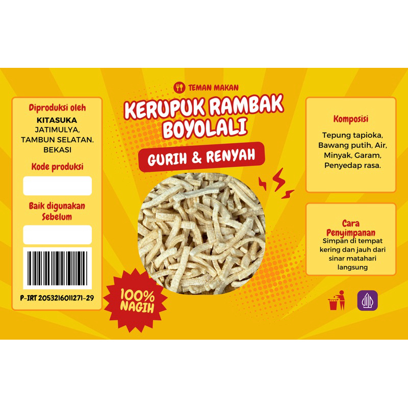 

Kerupuk Rambak Jari / Kerupuk Rambak Boyolali / Kerupuk Rambak Tapioka