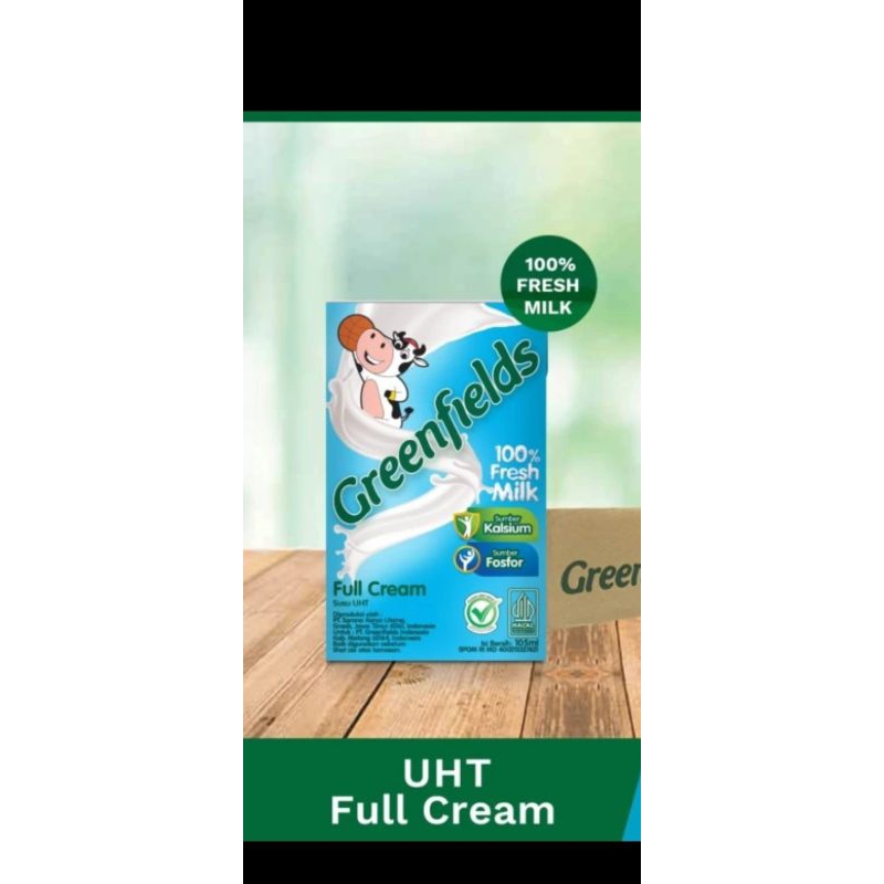 

susu UHT Greenfields full cream 1 dus( 40x 105ml)