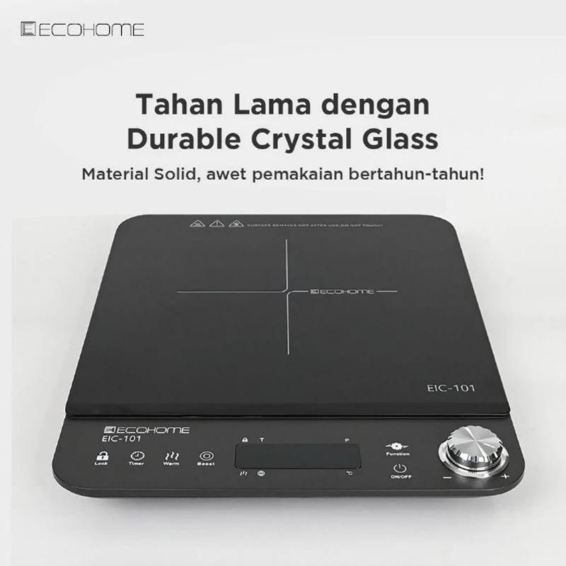 ECOHOME Induction Cooker Kompor Induksi Kompor 1 Tungku Kompor Listrik Kaca Khusus Low Watt Garansi 