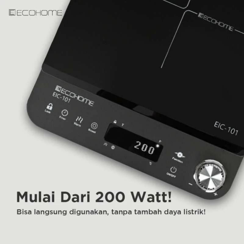 ECOHOME Induction Cooker Kompor Induksi Kompor 1 Tungku Kompor Listrik Kaca Khusus Low Watt Garansi 