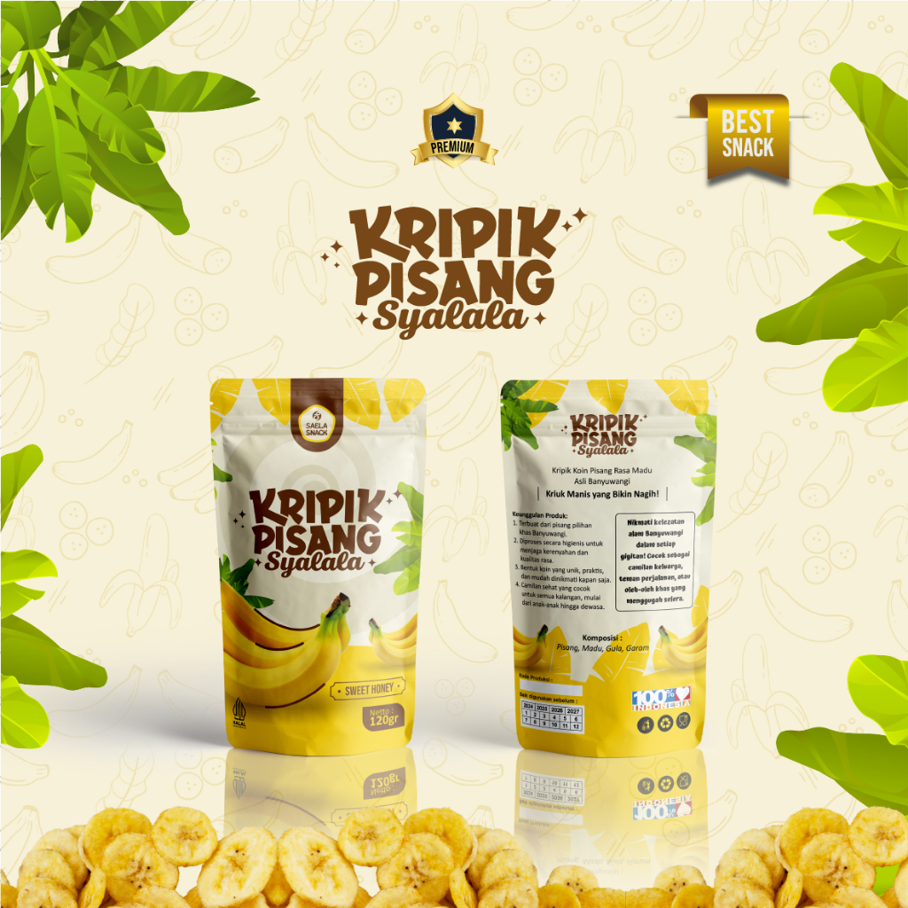 

Kripik Pisang Syalala Jumbo 120 gr/Camilan Sehat Renyah Tanpa Pengawet/Snack Keluarga/Camilan Khas Banyuwangi/ Snack Bergizi/Snack Lezat