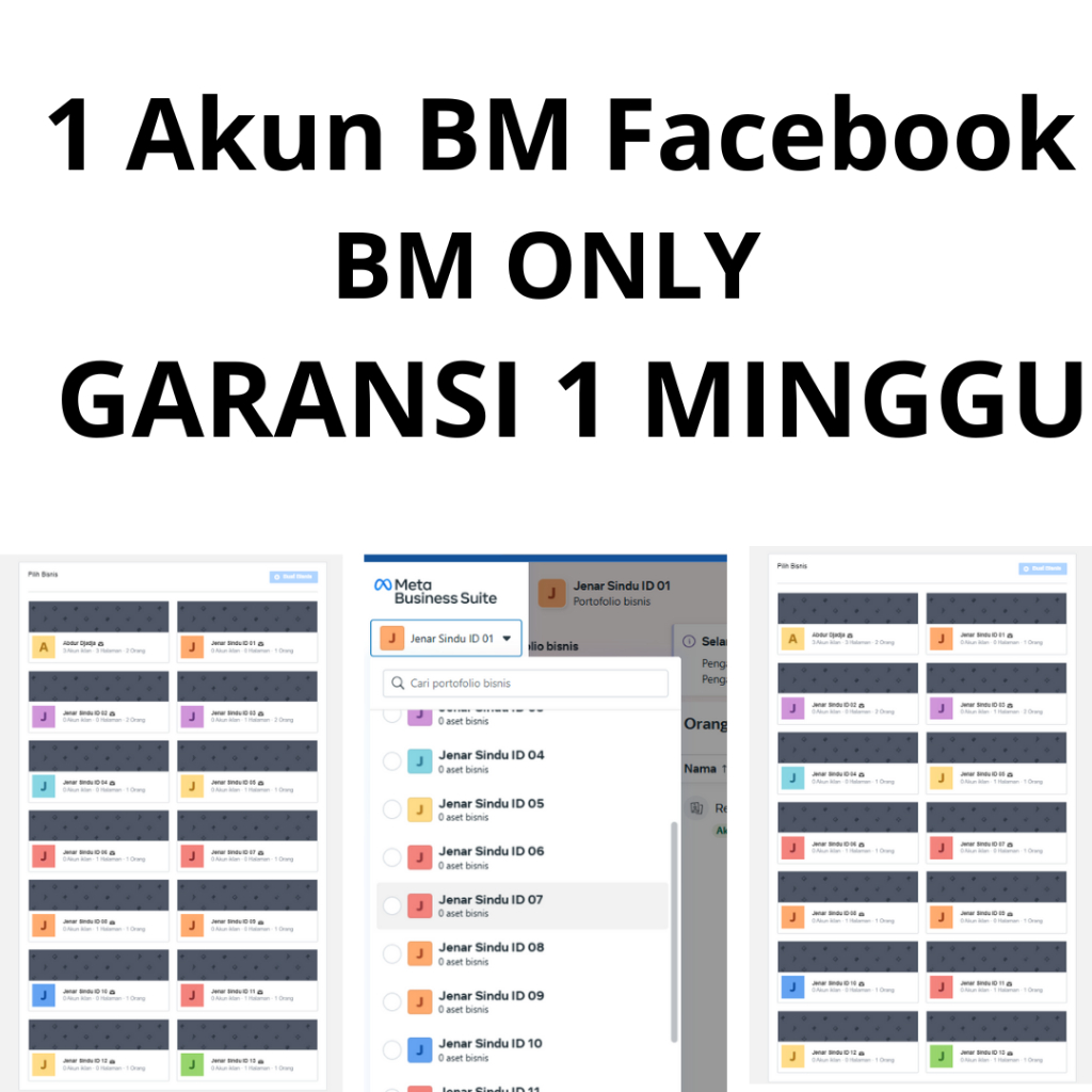 1 Pcs Akun Business Manager Account Only (BM Only) Diundang Via Invite Email | Akun BM Facebook