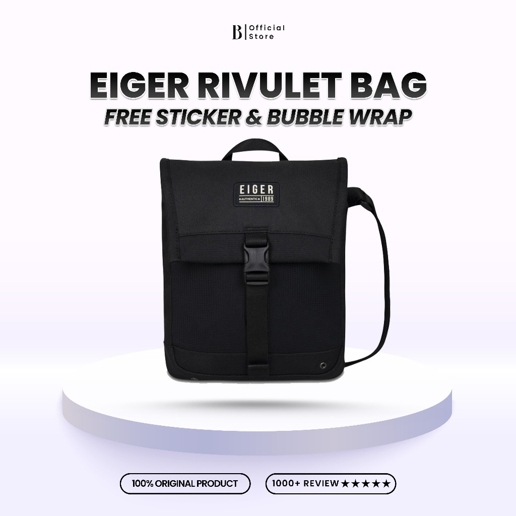 Tas EIGER Rivulet Pouch Bag 1A – Black Hitam Pria Wanita