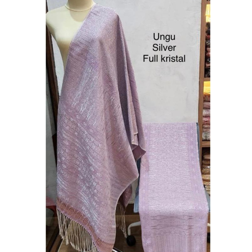 FULL KRISTAL TUMTUMAN TANPA SAMBUNG KAIN SONGKET MEWAH CANTIK