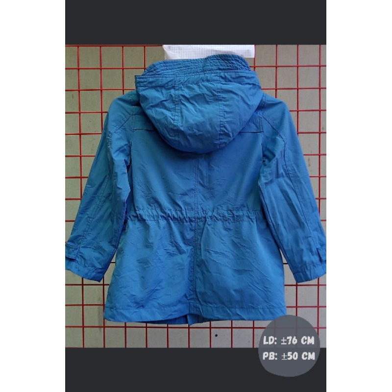 Jaket Anak Perempuan Trissi Second  Size 120 Warna Biru Preloved PL Jacket Parka Cewek Bekas Ada Hoo