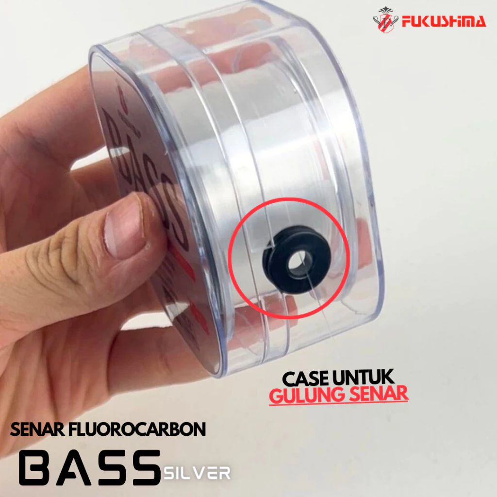 Senar Pancing 150 Meter Bass Silver Bening Fluorocarbon Fukushima Anti Keriting Laut Fast Sinking