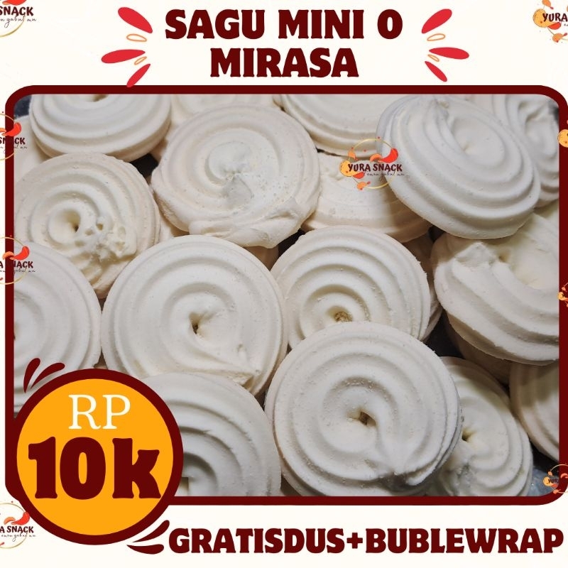 

Kue Sagu Mini mirasa bentuk o Camilan Kiloan Kemasan 250gr 500gr / kue garut