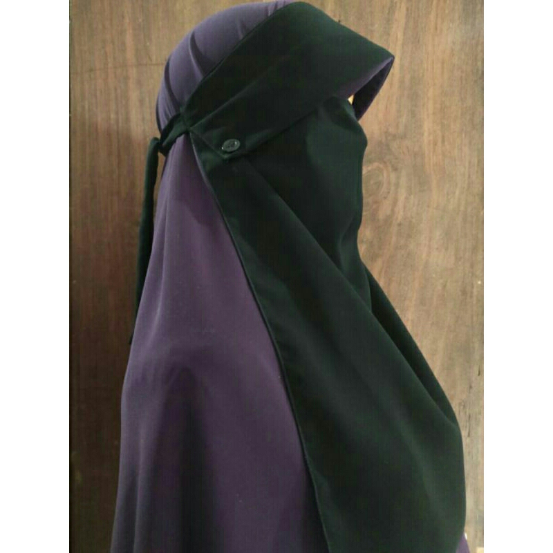 Cadar Bandana Poni Kancing jetblack