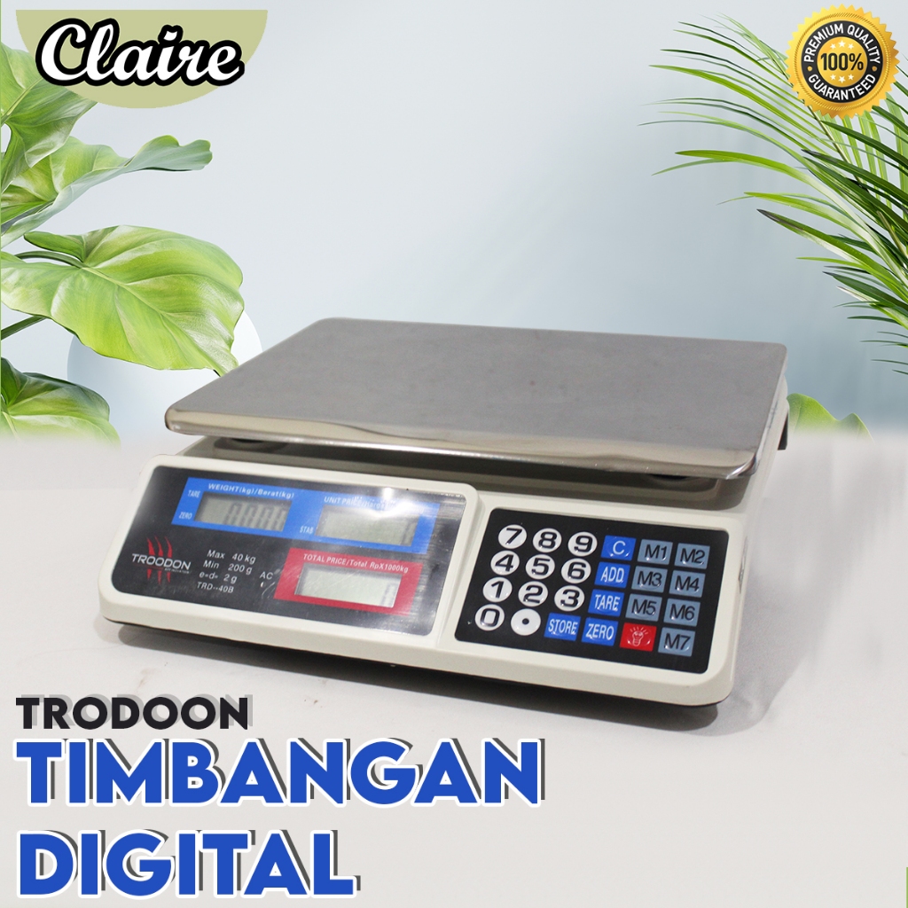 Timbangan Elektrik Buah 40 Kg / Digital Computing Scale 40kg Double Display