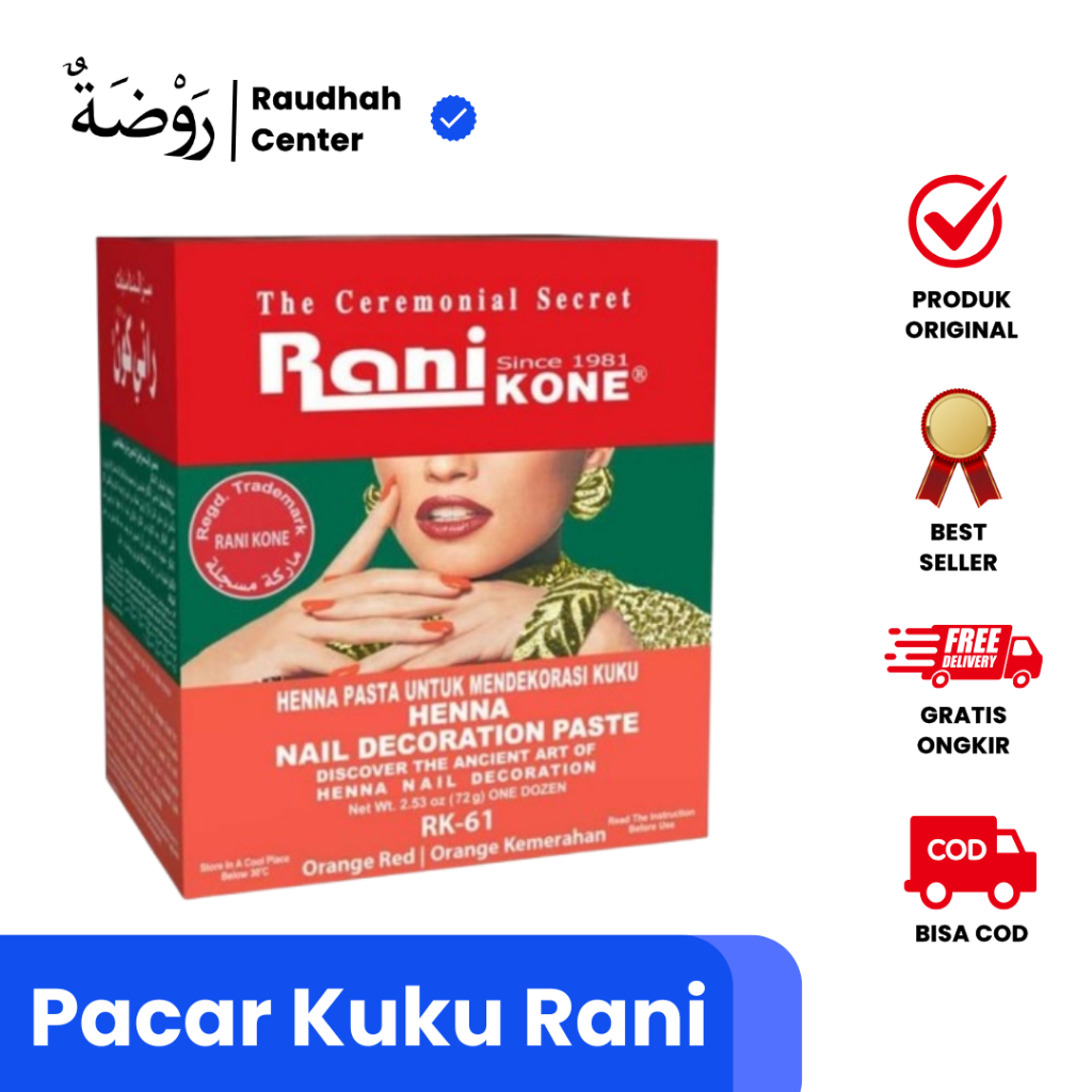 Rani Nail RK 61 Henna Untuk Pacar Kuku Warna Orange Kemerahan