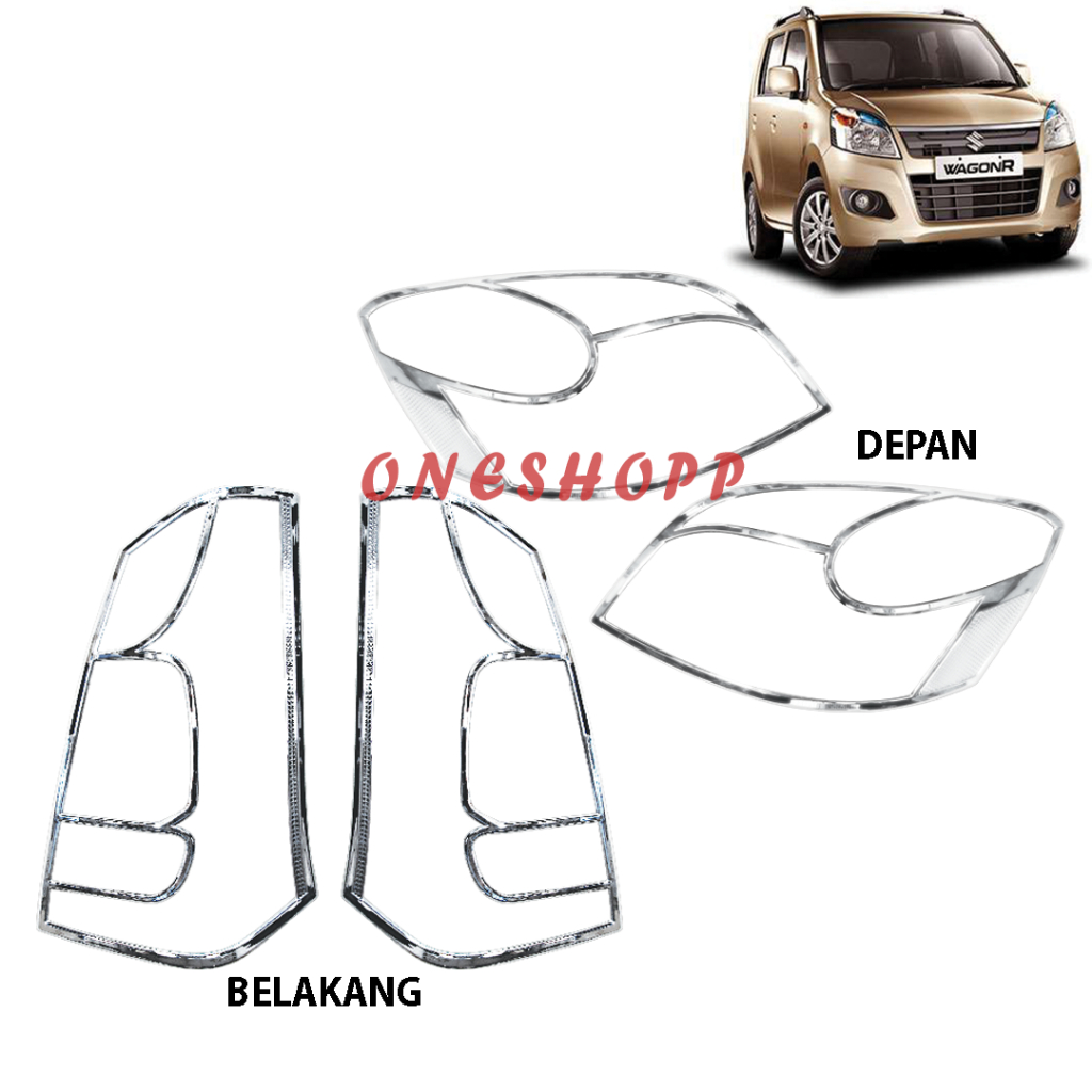GARNISH LAMPU  DEPAN BELAKANG WAGON R CHROME