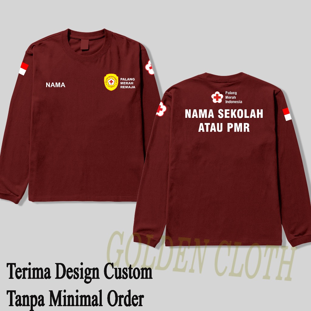 KAOS PALANG MERAH INDONESIA PMI PMR MADYA LENGAN PANJANG BAJU PMR