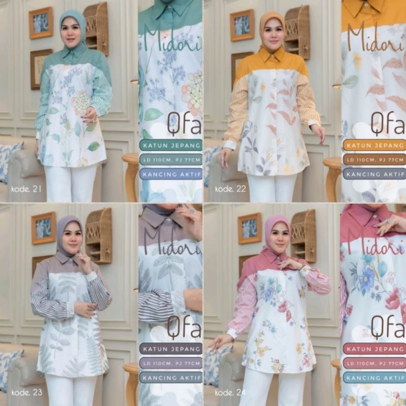 MIDORI RUMMI • BAJU WANITA PREMIUM KEMEJA KATUN JEPANG ORI BY QFA • TSABITA • MOLA • YOONA • ADISA •