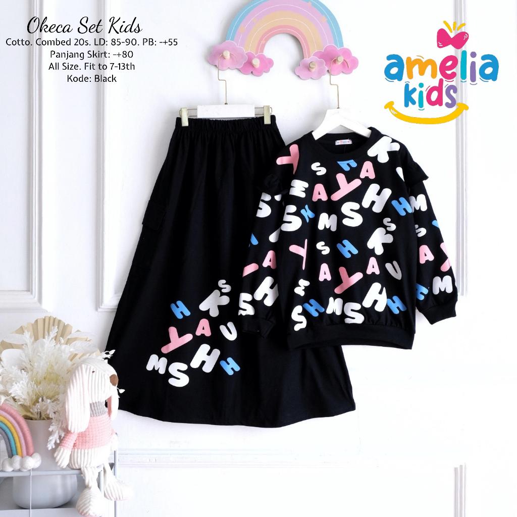 [TERMURAH AMELIA KIDS] OKECA SETELAN ROK SKIRT ONE SET ROK REMAJA DRESS KIDS PAKAIAN ANAK PEREMPUAN 